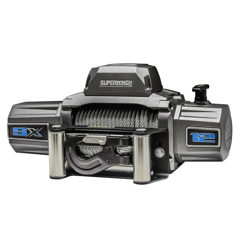 Superwinch 12000 LBS 12V DC 3/8in x 85ft Wire Rope SX 12000 Winch - Graphite 1712200