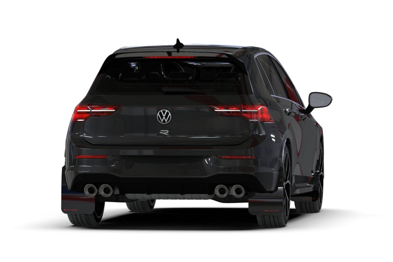 Rally Armor MK8 Volkswagen Golf GTI/R UR Black Mud Flap w/ Blue Logo MF80-UR-BLK/BL