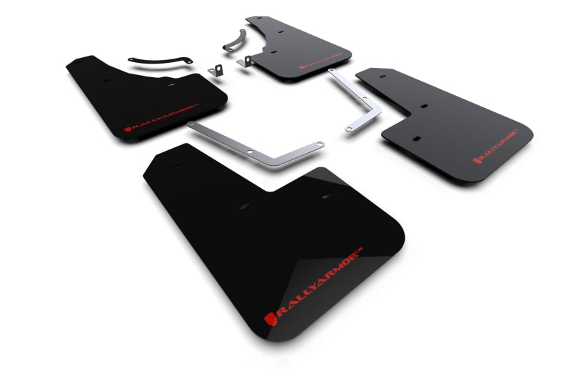Rally Armor - 2024 Mazda CX-50 Black UR Mud Flap W/Red Logo (Will Not Fit CX-5) MF107-UR-BLK-RD