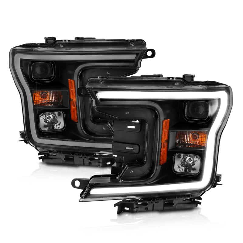 ANZO 2018-2019 Ford F-150 Projector Plank Style H.L. Black Amber (Without Switchback) 111467