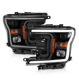ANZO 2018-2019 Ford F-150 Projector Plank Style H.L. Black Amber (Without Switchback) 111467