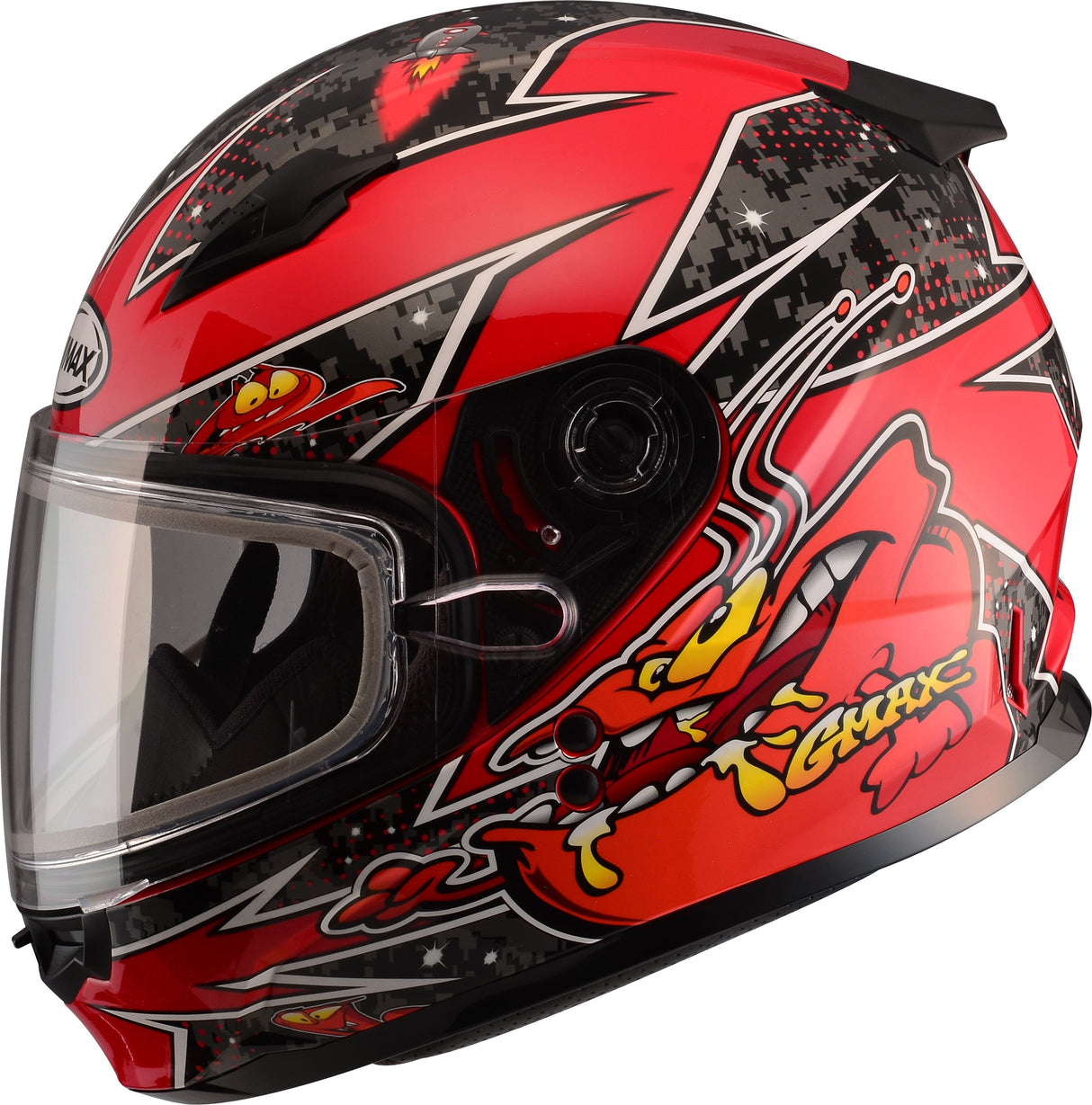GMAX Youth Gm-49y Alien Snow Helmet Red Yl G2497202 TC-1