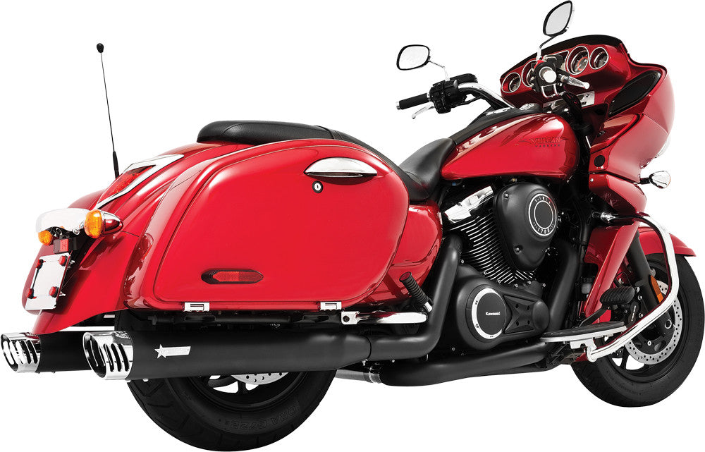 FREEDOM Duals W/4" Racing Slip-Ons Black W/Black Tips MK00010~NO O2