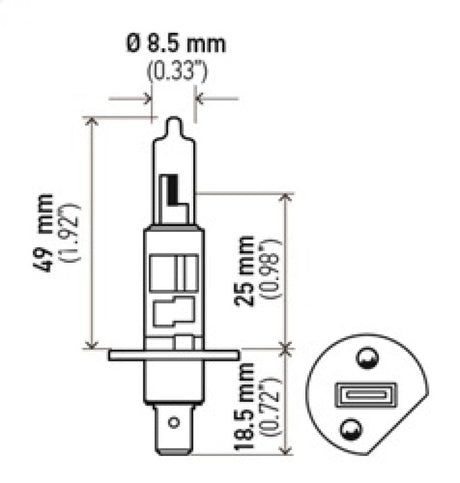 Hella Optilux H1 12V/55W XY Yellow Bulb LAH71070642