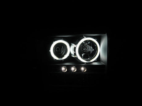 ANZO 2005-2007 Ford Excursion Projector Headlights w/ Halo Black w/ LED Strip (CCFL) 1pc 111117