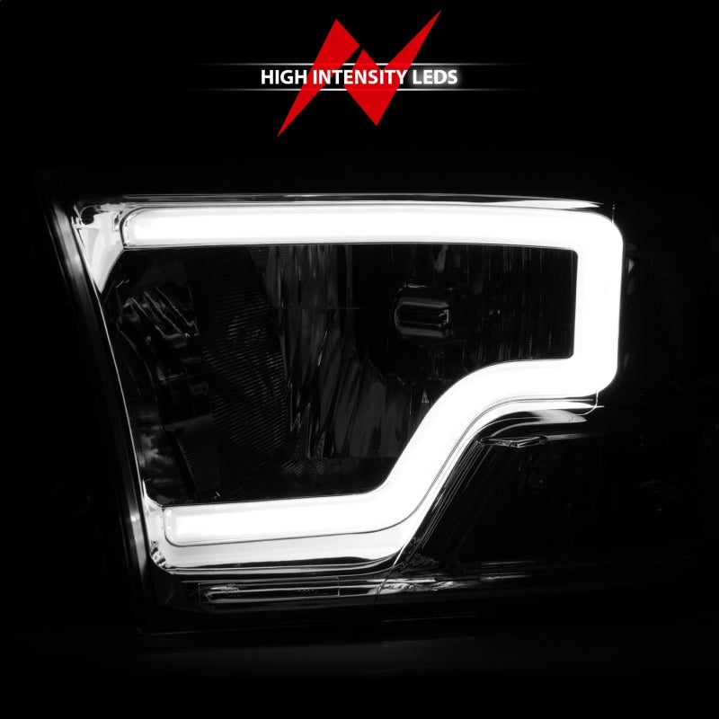 ANZO 2009-2018 Dodge Ram 1500/ 2500/ 3500 Crystal Headlights w/ Light Bar Chrome Housing 111516