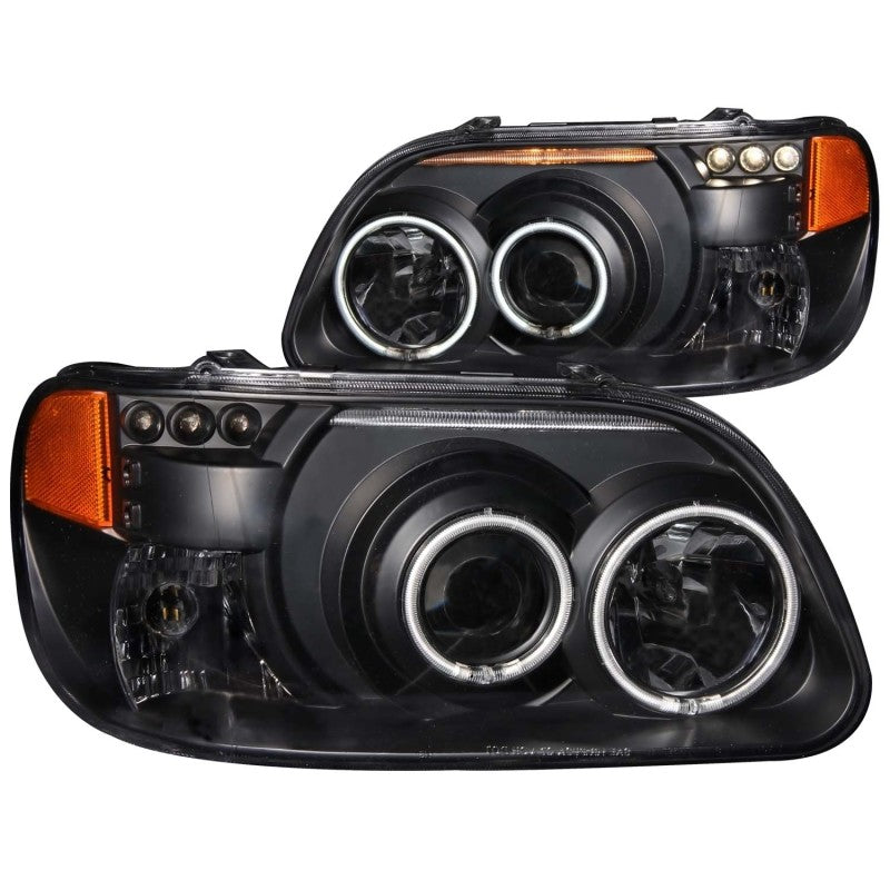 ANZO 1995-2001 Ford Explorer Projector Headlights w/ Halo Black 1 pc 111132