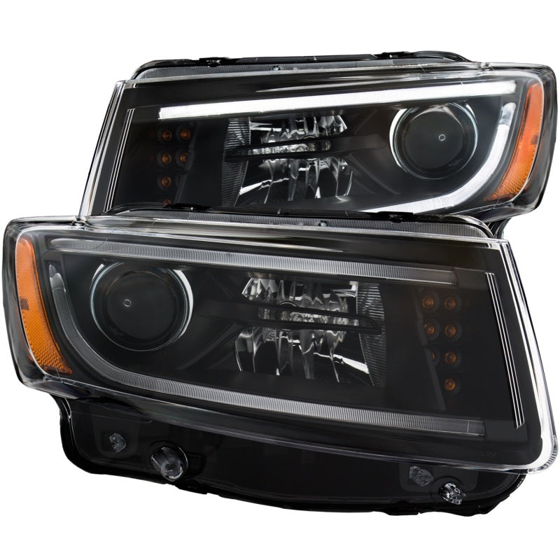ANZO 2014-2015 Jeep Grand Cherokee Projector Headlights w/ Plank Style Design Black 111329
