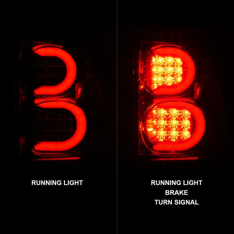 ANZO 2002-2009 Chevrolet Trailblazer LED Tail Lights w/ Light Bar Chrome Housing Clear Lens 311373