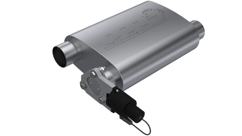 QTP 2.5in Weld-On 304SS Reverse Screamer Muffler w/Bolt-On QTEC Electric Cutout 13251C