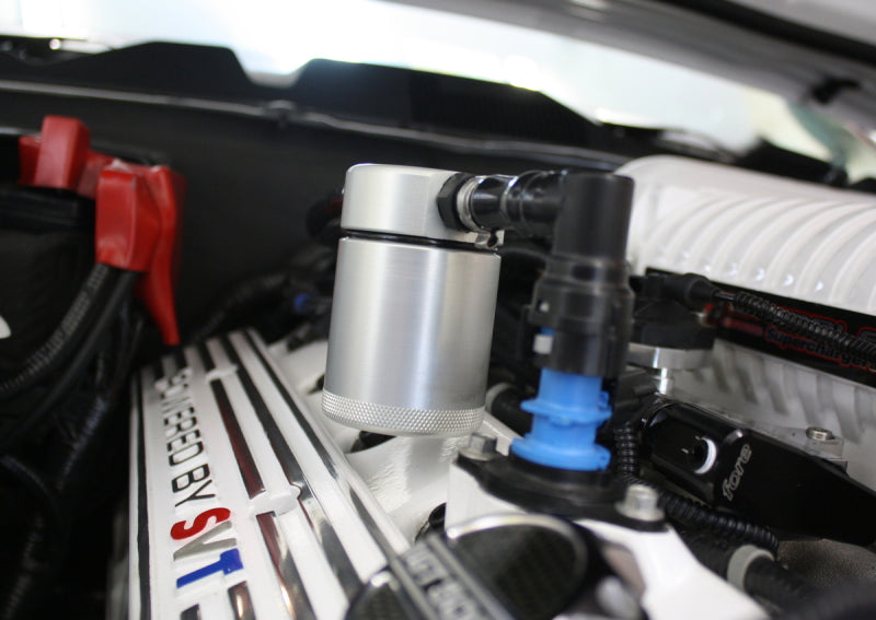 J&L 07-14 Ford Mustang GT500 Passenger Side Oil Separator 3.0 - Clear Anodized 3012P-C