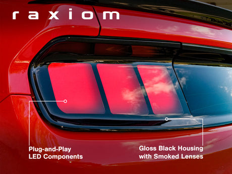 Raxiom 15-22 Ford Mustang Profile LED Tail Lights - Gloss Black Housing (Smoked Lens) 402183