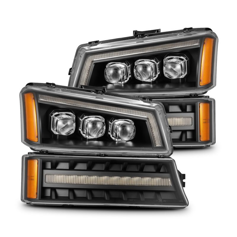 AlphaRex 03-06 Chevy Silverado 1500/2500HD/3500HD/Avalanche Black NOVA LED Proj Headlights 880256
