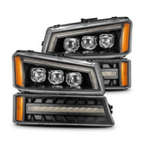 AlphaRex 03-06 Chevy Silverado 1500/2500HD/3500HD/Avalanche Black NOVA LED Proj Headlights 880256