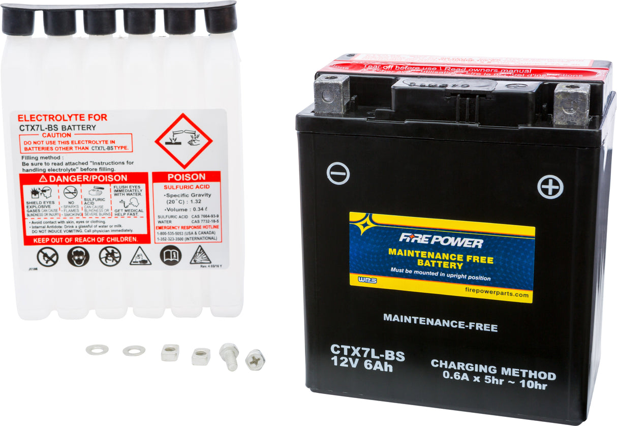 FIRE POWER Battery Ctx7l-Bs Maintenance Free CTX7L-BS