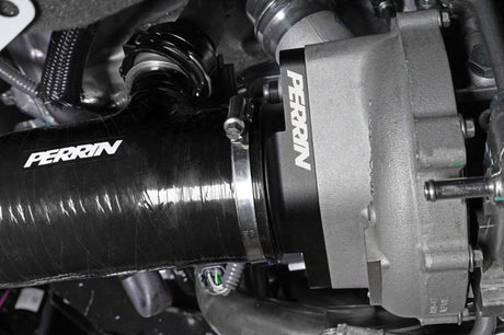 Perrin 2022+ Subaru WRX Black 3in Turbo Inlet Hose w/ Nozzle (Short) PSP-INT-426BK