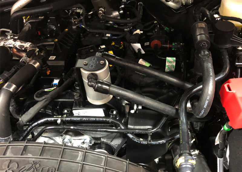 J&L 2019-2023 Ford Ranger 2.3L Driver Side Oil Separator 3.0 - Clear Anodized 3037D-C