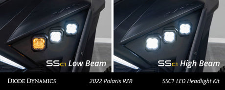 Diode Dynamics 20-Present Polaris RZR C1 Headlamp Kit Sport - White ABL (Pair) DD7645