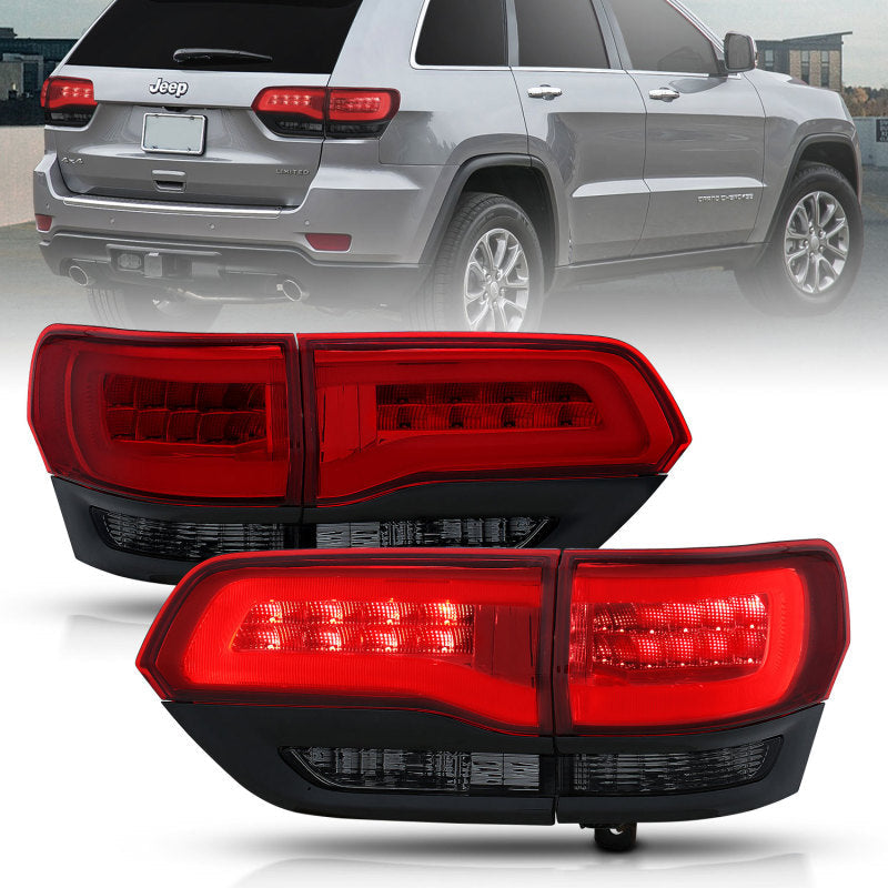 ANZO 2014-2016 Jeep Grand Cherokee LED Taillights Red/Smoke 311269