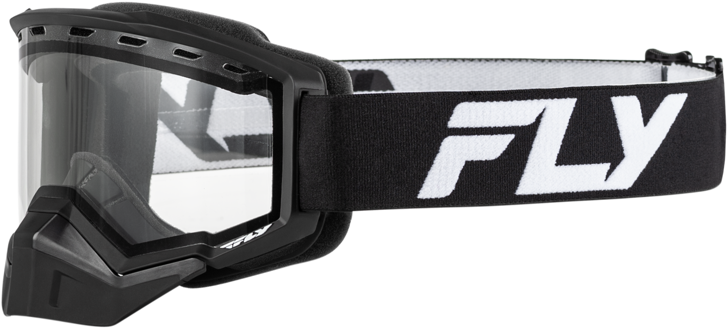 FLY RACING Focus Snow Goggle Black/White W/ Clear Lens