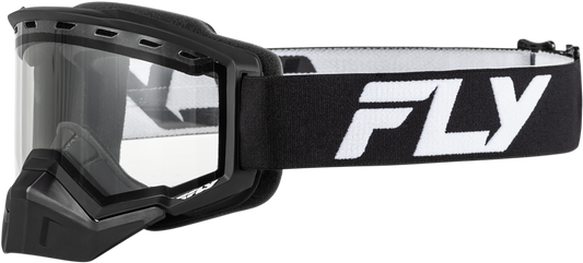 FLY RACING Focus Snow Goggle Black/White W/ Clear Lens