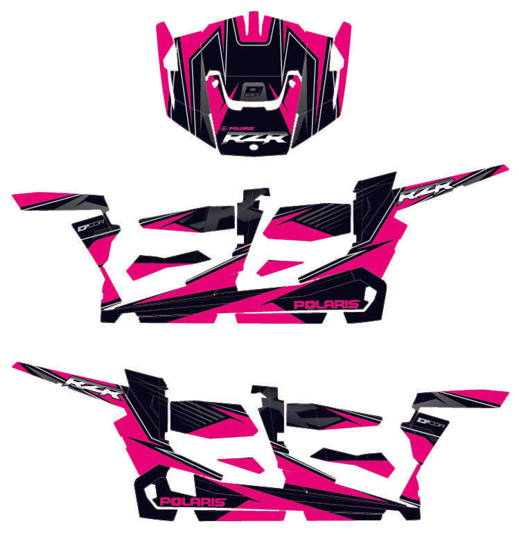 D-COR Pol Rzr Complete Graphic Kit Pink/Black 20-60-112