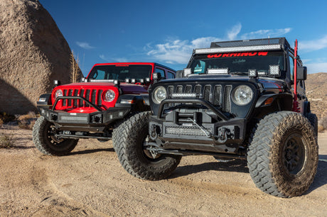 Go Rhino 07-20 Jeep Wrangler JL/JLU/JK/JKU/Gladiator JT Rockline Front Stubby Bumper w/ Overrider 331101T