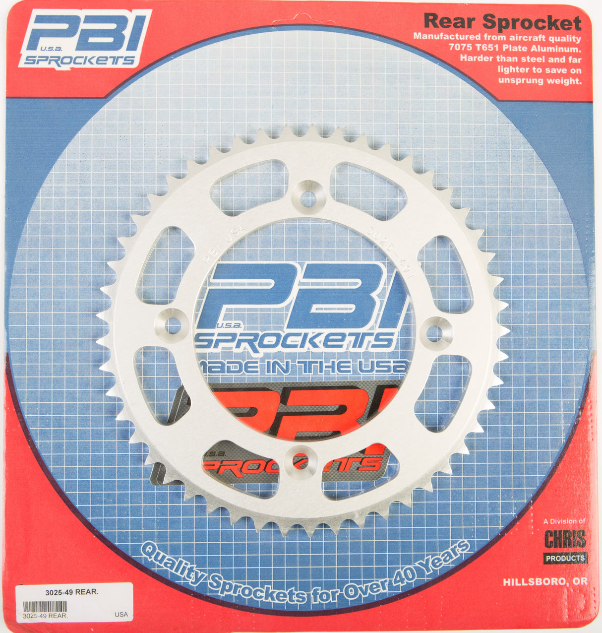 PBIRear Sprocket Aluminum 49t-420 Hon3025-49-1