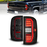 ANZO 14-18 GMC Sierra 1500 Full LED Taillights Black Housing Smoke Lens (w/C Light Bars) 311465