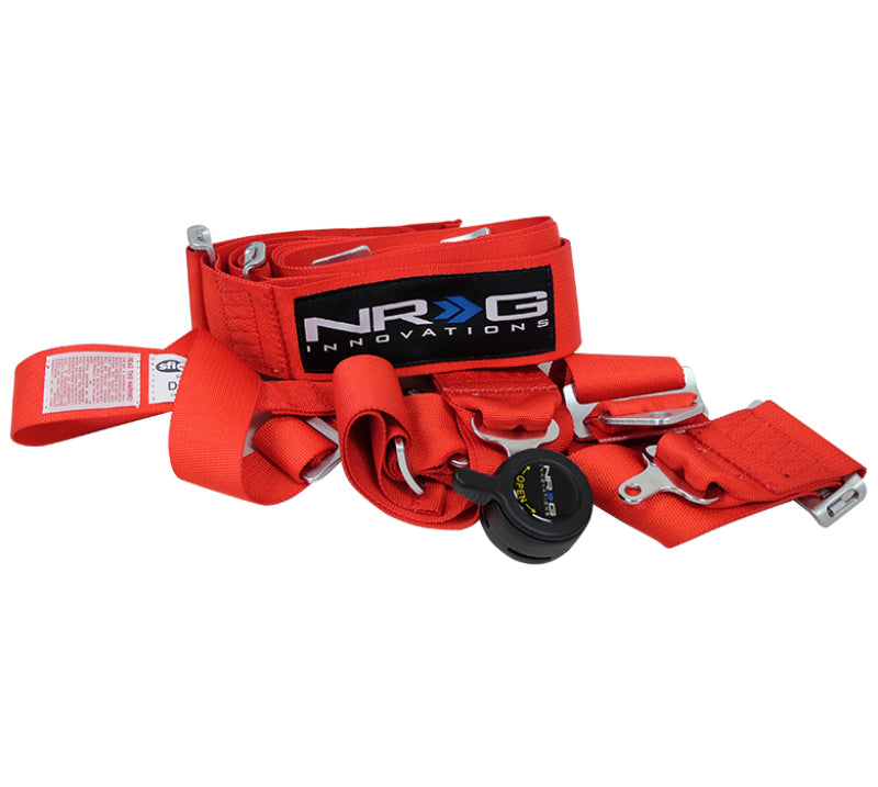 NRG SFI 16.1 5PT 3in. Seat Belt Harness / Cam Lock - Red SBH-RS5PCRD