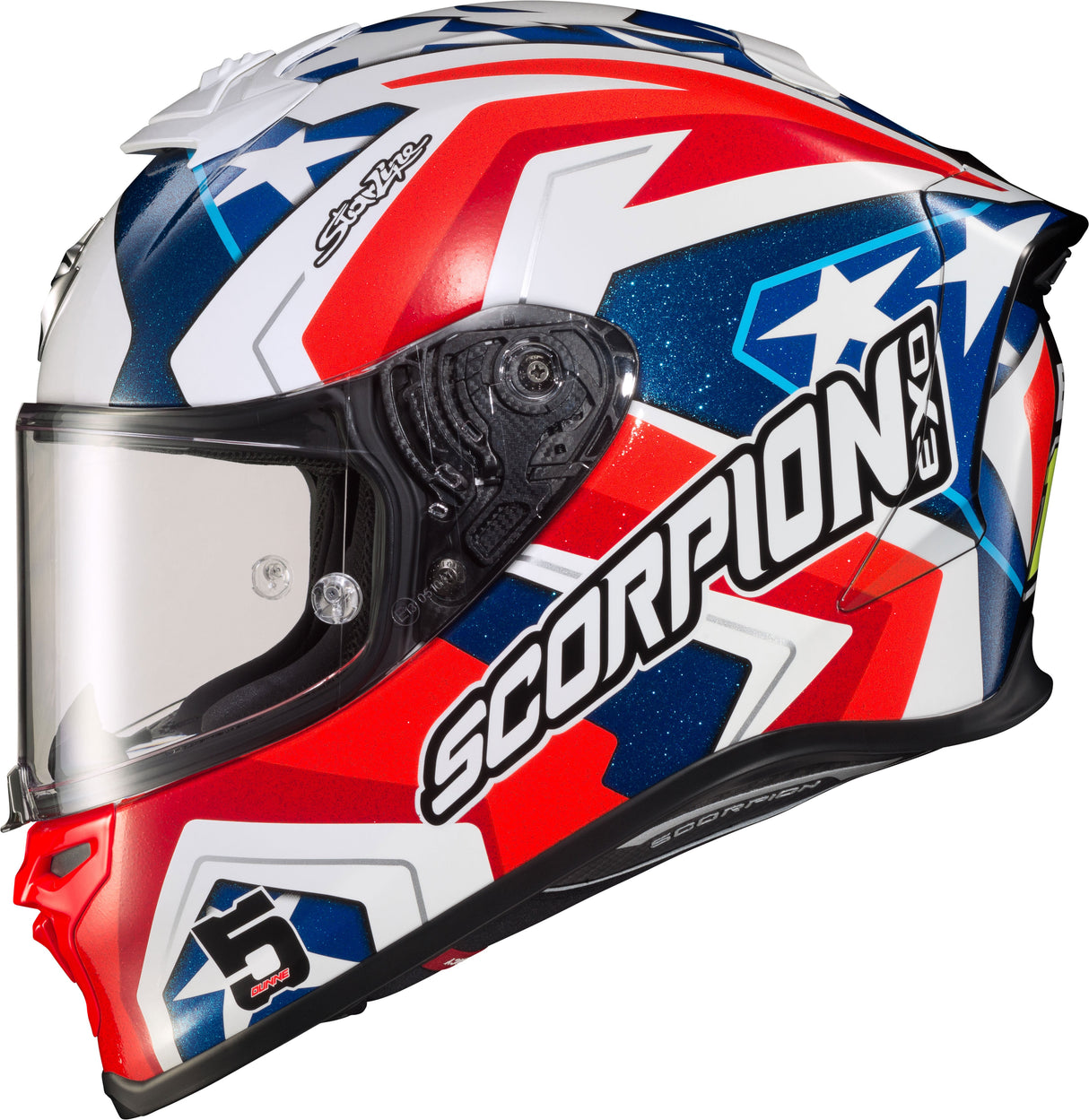 SCORPION EXO Exo-R1 Air Full Face Helmet Bautista Ls Red/White/Blue Md R1-3024