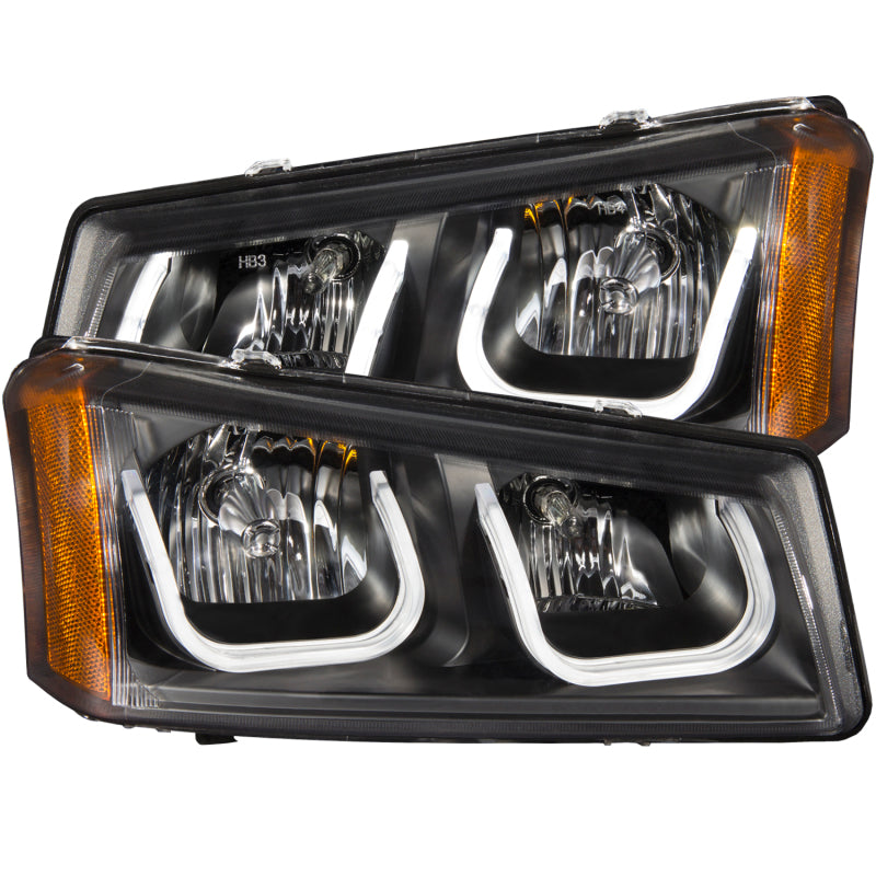 ANZO 2003-2006 Chevrolet Silverado 1500 Projector Headlights w/ U-Bar Black 111312