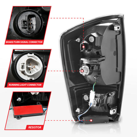 ANZO 16-21 Toyota Tacoma LED Tail Lights - w/ Light Bar Sequential Black Housing & Smoke Lens 311401