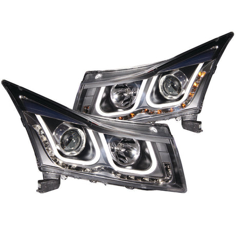 ANZO 2011-2015 Chevrolet Cruze Projector Headlights w/ U-Bar Black 121462