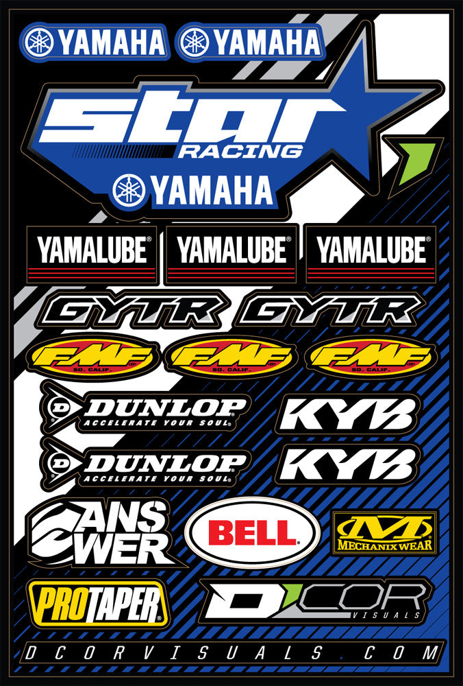 D-COR Team Star Decal Sheet Yamaha 12ml 40-50-115