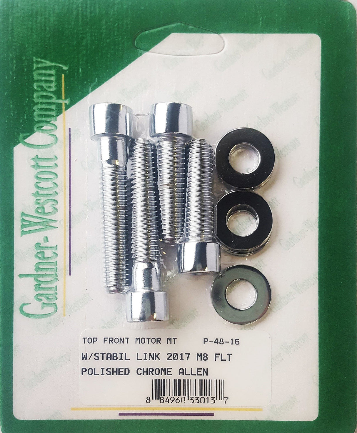 GARDNERWESTCOTT Top Front Motor Mount Hardware Flt M8 P-48-16