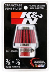 K&N 2in Base OD x .375in Flange ID x 1.75in H Rubber Base Crankcase Vent Filter 62-1600RD