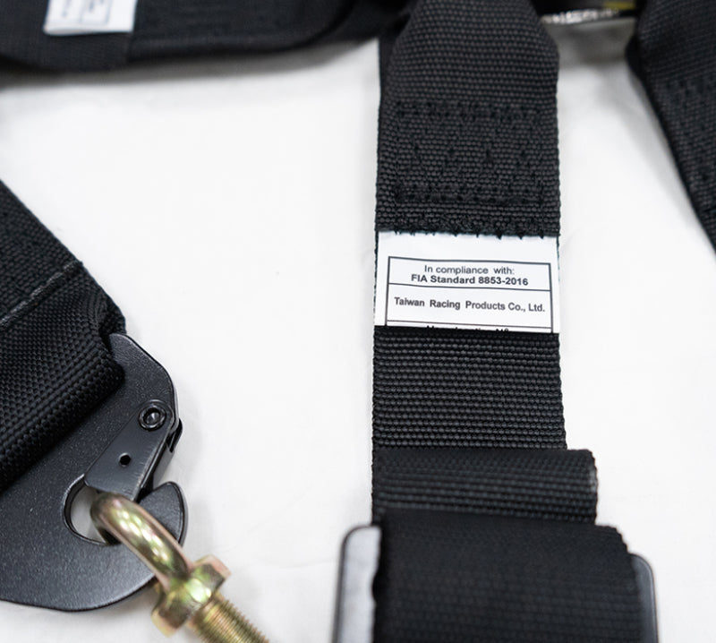 NRG FIA 6pt 2in. Shoulder Belt for HANS Device/ Rotary Cam Lock Buckle/ 3in. Waist Belt - Black SBH-HRS6PCBK