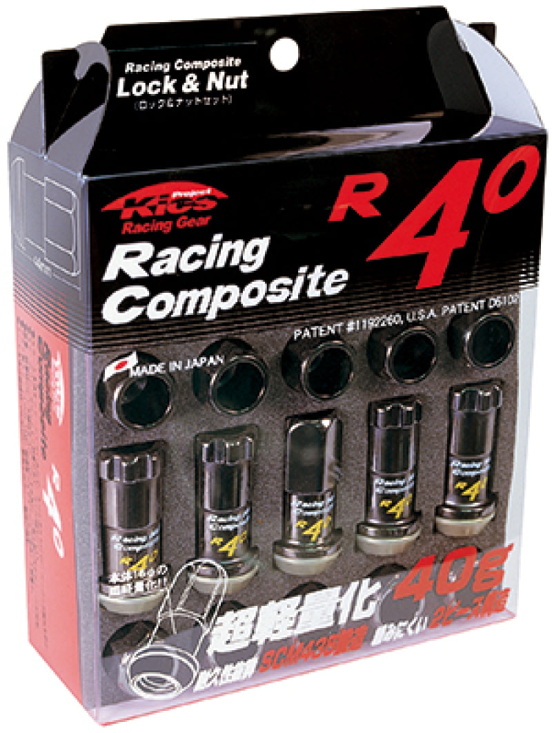 Project Kics 12x1.50 R40 Lug Nuts - Black (16+4 Locks) KRC11K