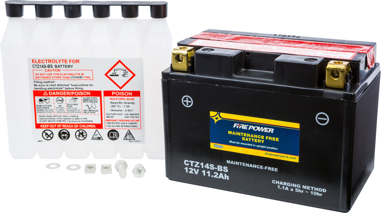 FIRE POWER Battery Ctz14s-Bs Maintenance Free CTZ14S-BS