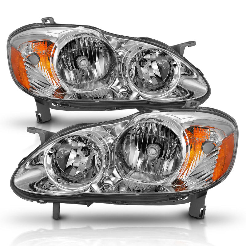 ANZO 2005-2008 Toyota Corolla Crystal Headlight Chrome Amber 121540