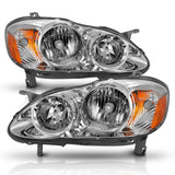 ANZO 2005-2008 Toyota Corolla Crystal Headlight Chrome Amber 121540
