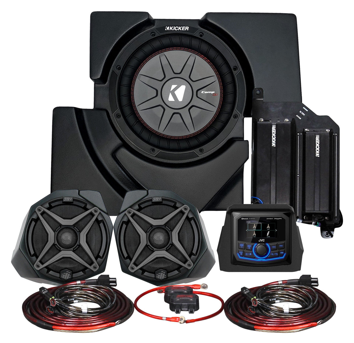 SSV WORKS 3 Speaker Plug And Play Kit W/ Jvc Mr1 Receiver And Camera X32-3A1