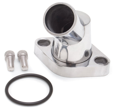 Edelbrock Waterneck Sbc/BBC 45-Degree Two-Piece Cast SwIVel Polished 4817