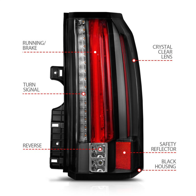 ANZO 2015-2017 GMC Yukon/Yukon XL LED Taillights Black 311275