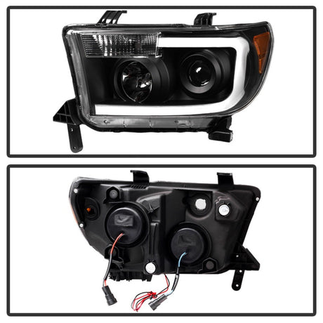 Xtune Toyota Tundra 07-13 LED Light Bar Projector Headlights Black PRO-JH-TTU07-LED-BK 9027888