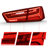 ANZO 2012-2018 Audi A6 LED Taillight Black Housing Red/Clear Lens 4 pcs (Sequential Signal) 321353