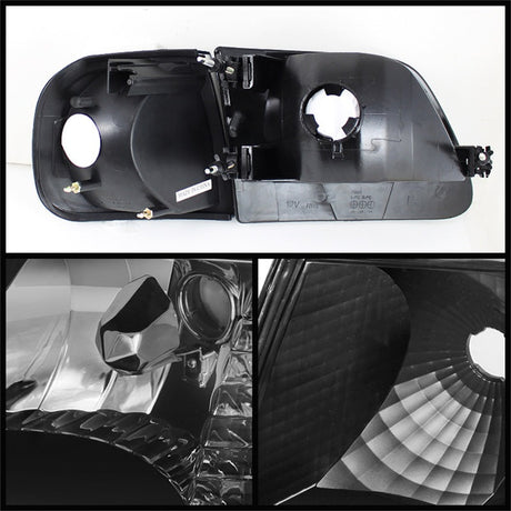 Xtune Ford F150 97-03 / Expedition 97-02 Crystal Headlights w/Corner Black HD-JH-FF15097-SET-AM-BK 5070319