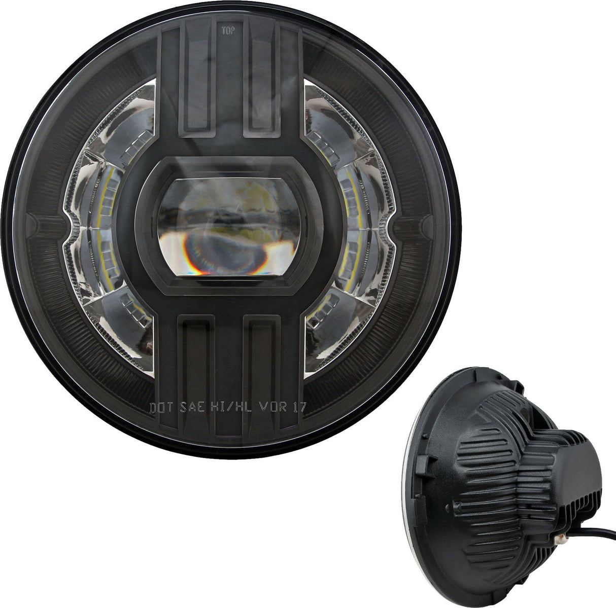 CYRON Headlight 7" Beast 2 Pitch Black W/Driving Light ABIG7B2-BN