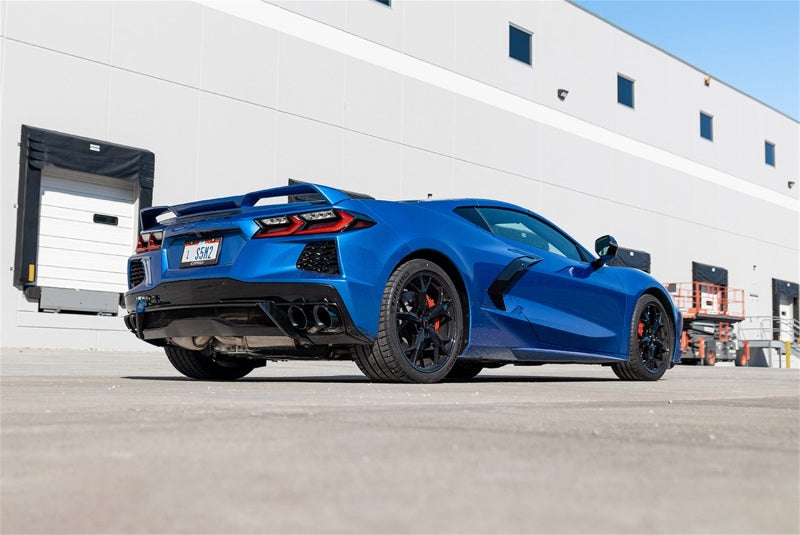 Corsa 2020 Corvette C8 3in Valved Cat-Back 4.5in Blk Quad Tips Fits Factory Perf Exhaust Deletes AFM 21103BLK